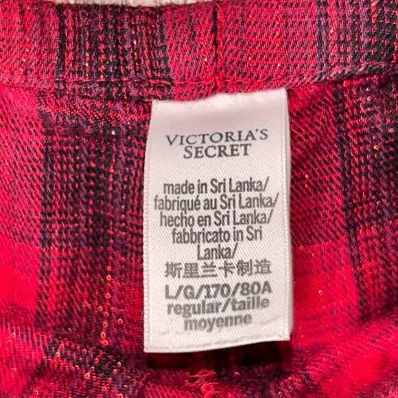 Victoria’s Secret women’s size large red and black plaid pajama pants Christmas - Picture 5 of 7